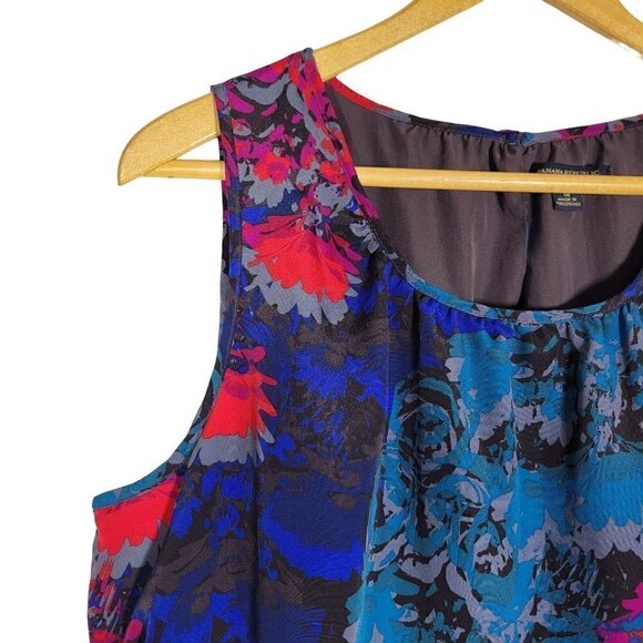 Banana Republic Women's Vibrant Color Floral Draped Detail Dress Size 14 - Picture 2 of 13